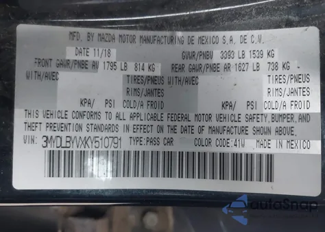 2019 Toyota Yaris L from USA, damaged, VIN 3MYDLBYVXKY510791